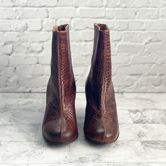 NEW Free People Cecile Croc Embossed Booties - Picture 4 of 10